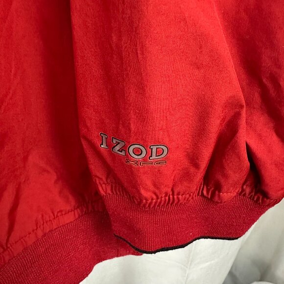 Izod XFG Red V-Neck Pullover Windbreaker Jacket XL - Picture 2 of 6
